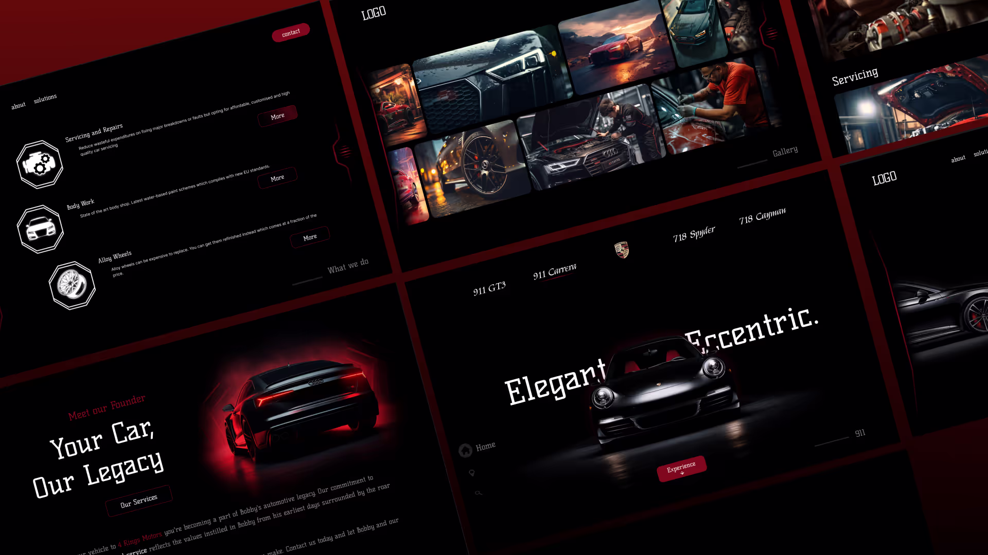 Luxury cars mechanic website showcase