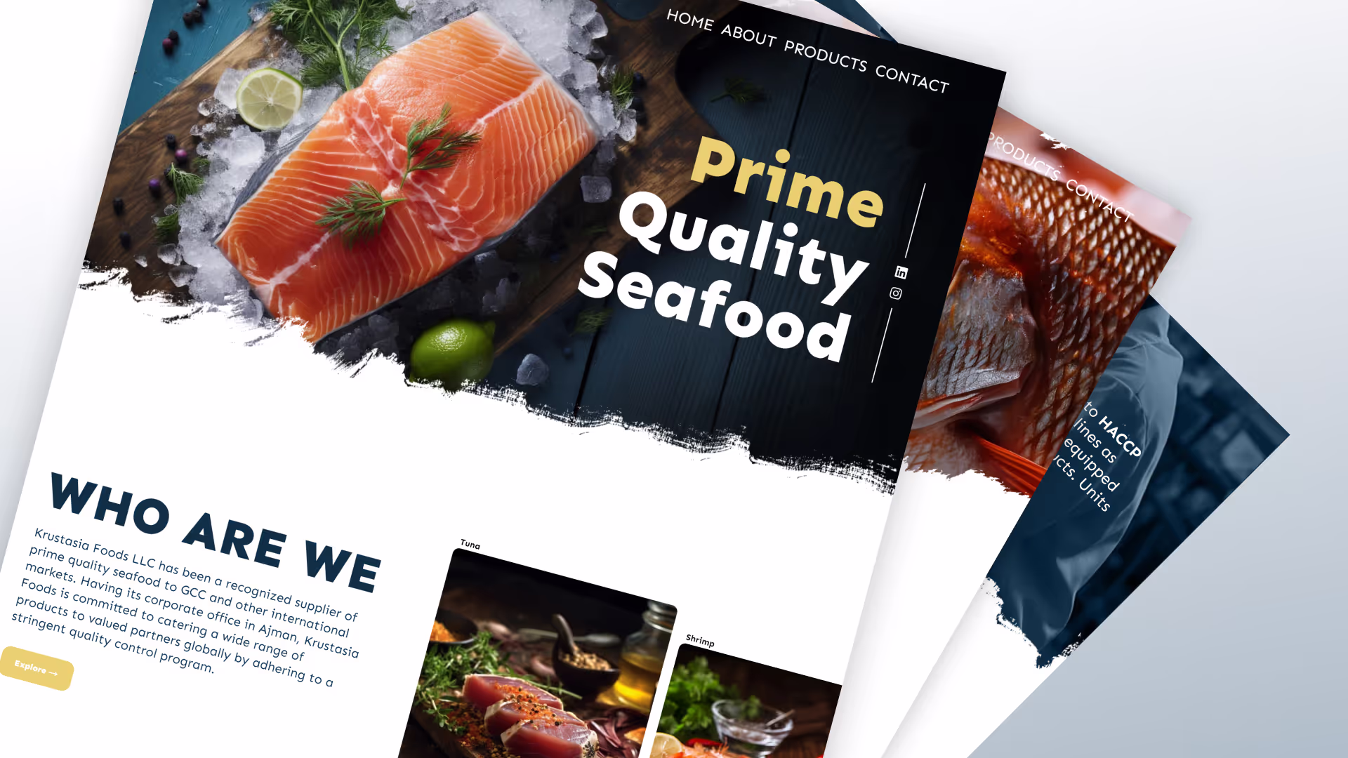 Fishing produce website showcase.